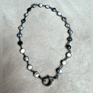 The Woods Multi-Color Blue Opal Necklace with Pave Diamond Clasp